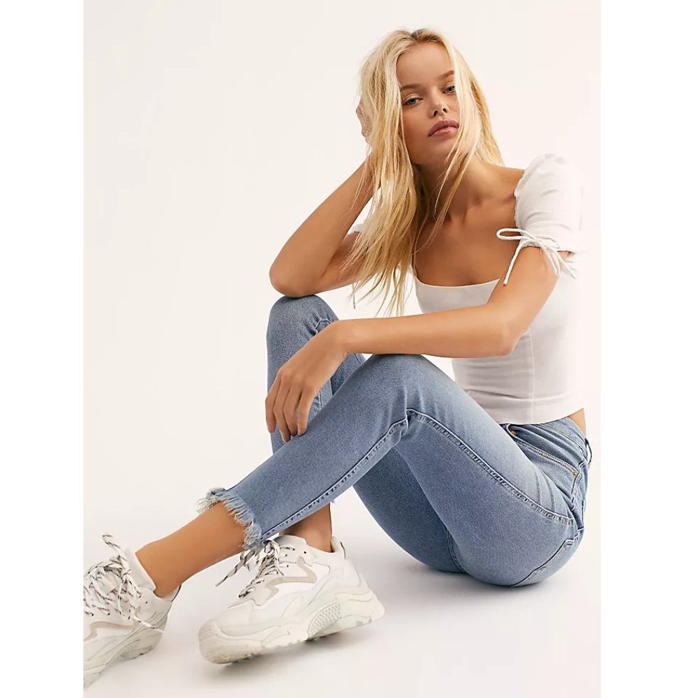 NEW Free People Raw High Rise Skinny Jegging 28 - Picture 5 of 11
